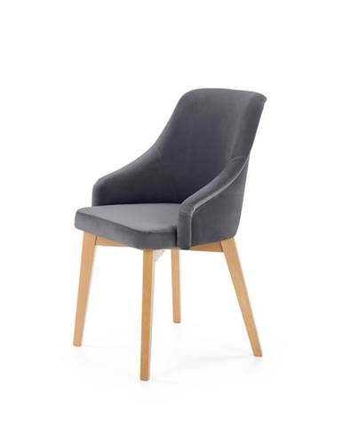 Jídelní židle TOLEDO 2, tmavě šedá/dub medový