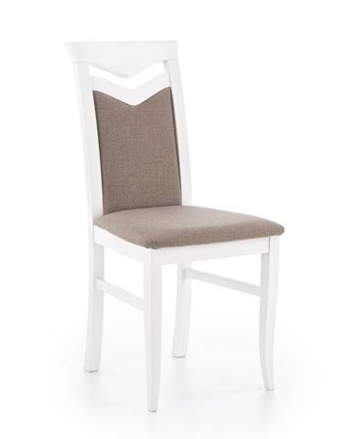 Jídelní židle CITRONE, bílá/světle hnědá