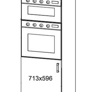 IRIS vysoká skříň DPS60/207O levá, korpus šedá grenola, dvířka ferro