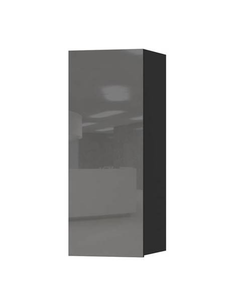 Smartshop HELIO TYP 08 závěsná skříňka 1D, černá/šedé sklo