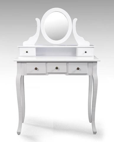 Toaletní stolek se zrcadlem STELLA, bílá