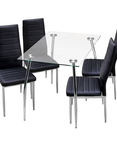 Jídelní stůl GRANADA + 4 židle MILÁNO černá