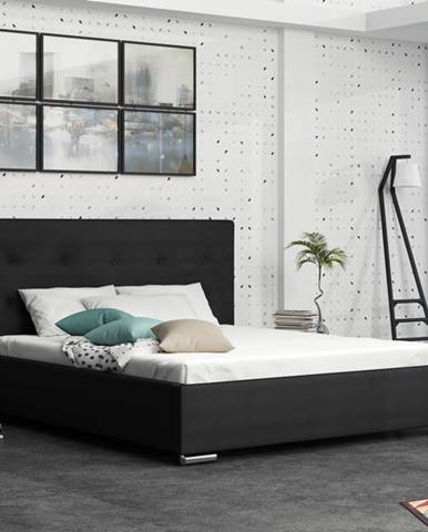 Čalouněná postel SOFIE 1 160x200 cm, černá látka