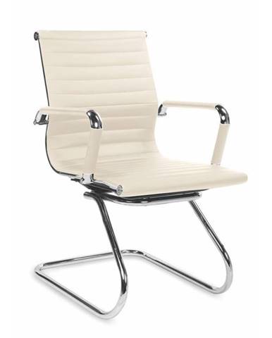 Jednací židle ADK Deluxe Skid, béžová ekokůže 112030