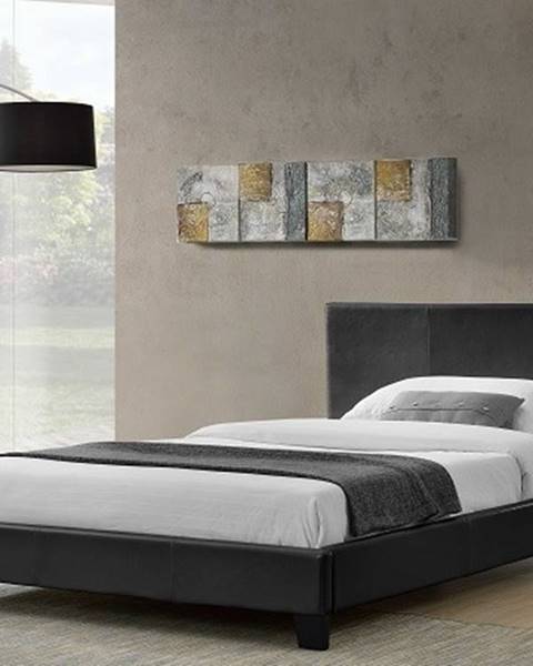 Smartshop NADIRA čalouněná postel s roštem 160x200 cm, černá