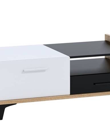 Box 03 – Konferenční stolek 2D2S, dub sonoma/bílá/černá