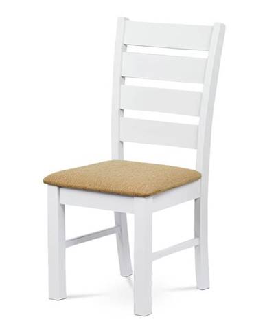 Jídelní židle barva bílá / potah pískový WDC-181 WT