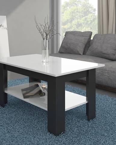 Konferenční stolek ELAIZA, černá/bílý lesk