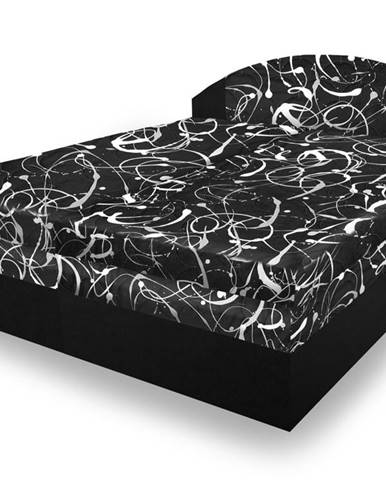 Polohovací čalouněná postel VESNA 160x200 cm, černá látka