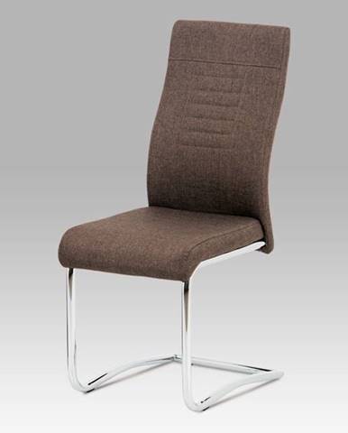 Jídelní židle DCL-427 BR2, hnědá látka / chrom