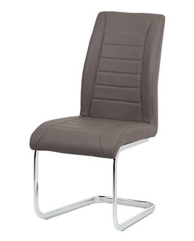 Jídelní židle HC-375 CAP, koženka cappuccino/chrom