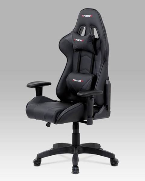 Smartshop Kancelářská židle KA-F03 BK, černá koženka/černá látka
