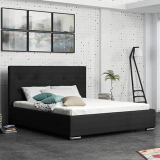 Čalouněná postel SOFIE 1 140x200 cm, černá látka