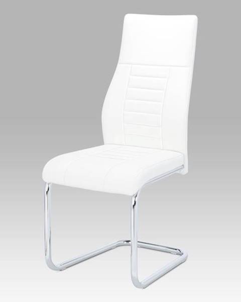 Smartshop Jídelní židle bílá koženka / chrom HC-955 WT