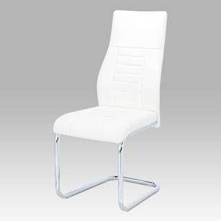 Jídelní židle bílá koženka / chrom HC-955 WT