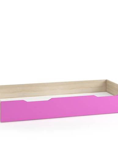 TENUS II úložný prostor pod postel 90 cm, dub sonoma/růžová/bílá