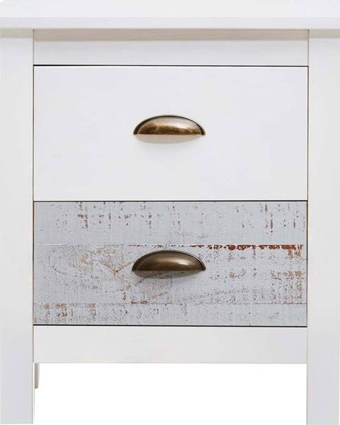 Marckeric Bílo-šedý noční stolek Marckeric Romantica, 46 x 50 cm
