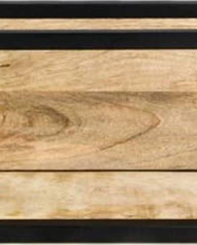 Nástěnná police s detailem z neopracovaného mangového dřeva HSM collection Caria, 75 x 25 cm