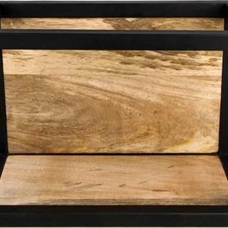 Nástěnná police s detailem z neopracovaného mangového dřeva HSM collection Caria, 35 x 25 cm