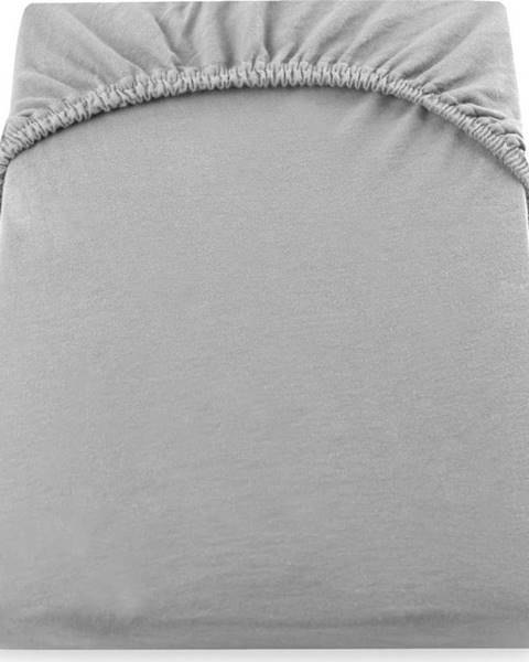 DecoKing Ocelově šedé elastické džersejové prostěradlo DecoKing Amber Collection, 180/200 x 200 cm
