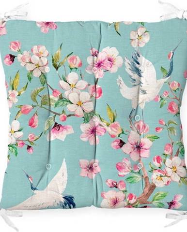 Podsedák na židli Minimalist Cushion Covers Flowers and Bird, 40 x 40 cm