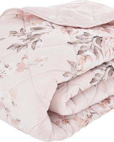 Růžový prošívaný přehoz přes postel Catherine Lansfield Canterbury Rose, 220 x 230 cm