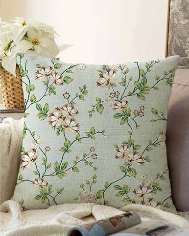 Zelený povlak na polštář s příměsí bavlny Minimalist Cushion Covers Blooming, 55 x 55 cm
