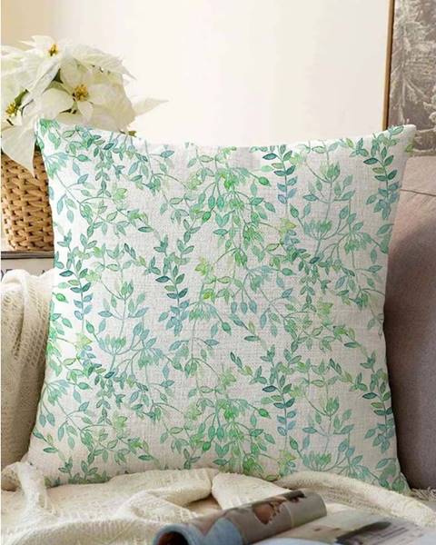 Minimalist Cushion Covers Béžovo-zelený povlak na polštář s příměsí bavlny Minimalist Cushion Covers Twiggy, 55 x 55 cm