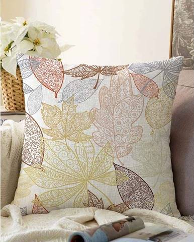 Povlak na polštář s příměsí bavlny Minimalist Cushion Covers Oriental Leaves, 55 x 55 cm
