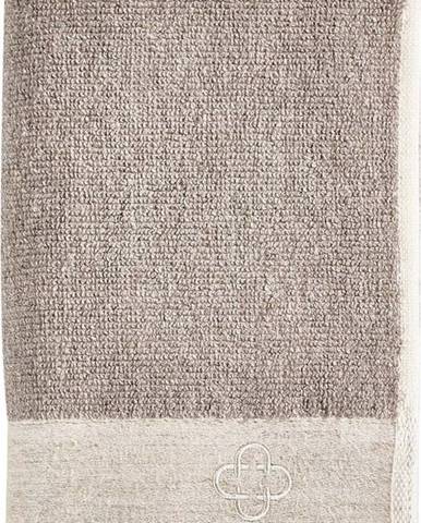 Hnědý ručník s příměsí lnu Zone Inu, 60 x 40 cm