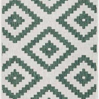 Zeleno-krémový venkovní koberec NORTHRUGS Malta, 80 x 250 cm