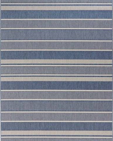 Modrý venkovní koberec Bougari Strap, 120 x 170 cm