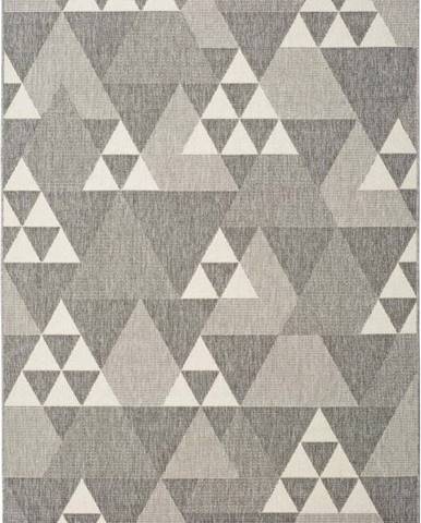 Šedý venkovní koberec Universal Clhoe Triangles, 160 x 230 cm