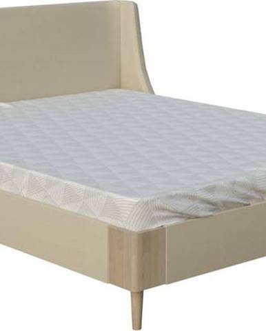 Béžová dvoulůžková postel ProSpánek Lagom Side Soft, 180 x 200 cm