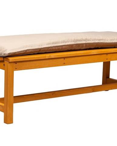 Dřevěná zahradní lavice, přírodní/béžová, 120 cm, VEATA