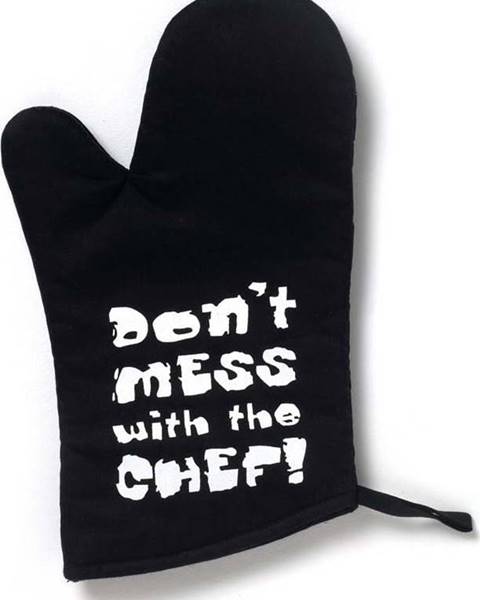 Cooksmart Černá bavlněná kuchyňská rukavice Cooksmart ® Don't Mess With The Chef