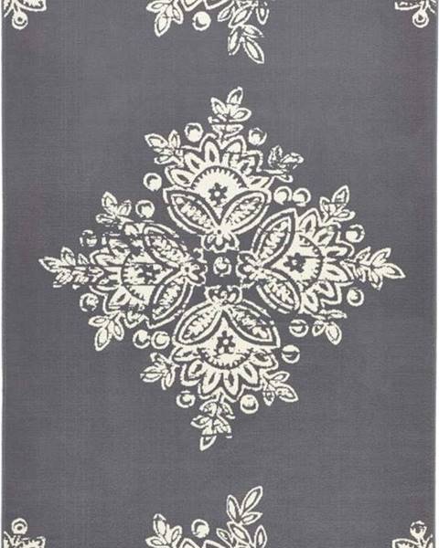 Hanse Home Šedo-bílý koberec Hanse Home Gloria Blossom, 80 x 150 cm