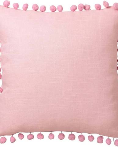 Růžový polštář Unimasa Pompon, 45 x 45 cm