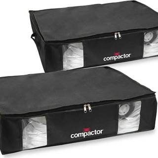 Sada 2 černých úložných boxů s vakuovým obalem Compactor Large Underbed Vacuum Bag