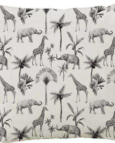 Béžovo-šedý bavlněný dekorativní polštář Butter Kings Safari Animals, 50 x 50 cm