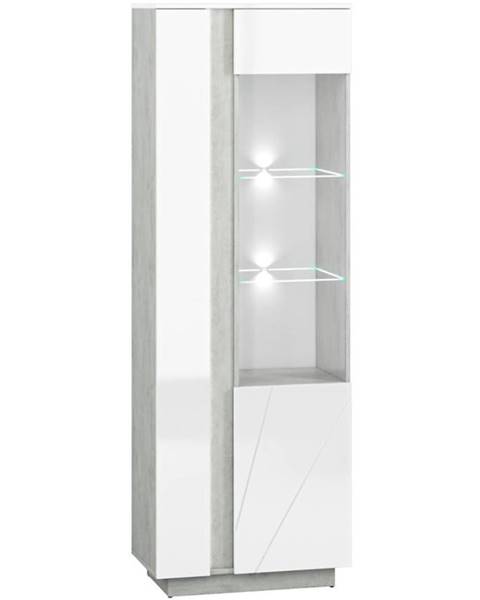 BAUMAX Vitrína Lumens 78 cm, bílá / beton