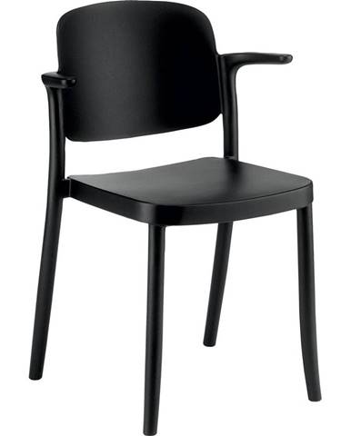 Plastová Židle S Područkami Plaza Černá