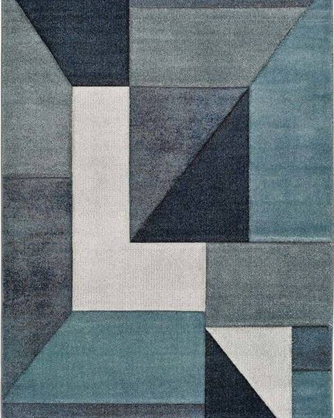 Modrý koberec Universal Mya Geo, 80 x 150 cm