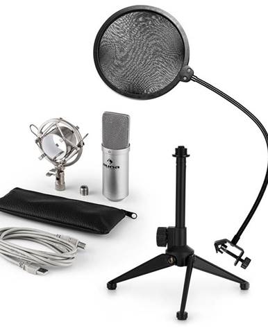 Auna MIC-900S V2, USB mikrofonní sada, kondenzátorový mikrofon + pop-filter + stolní stativ
