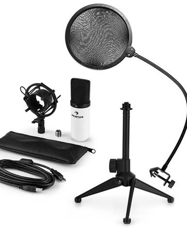 Auna MIC-900WH V2, USB mikrofonní sada, kondenzátorový mikrofon + pop-filter + stolní stativ