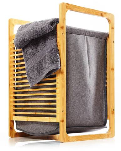 Blumfeldt Koš na prádlo, bambus, pevná bavlna, jednoduchá montáž