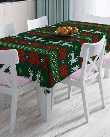Vánoční ubrus s příměsí bavlny Minimalist Cushion Covers Merry Xmass, 140 x 180 cm 