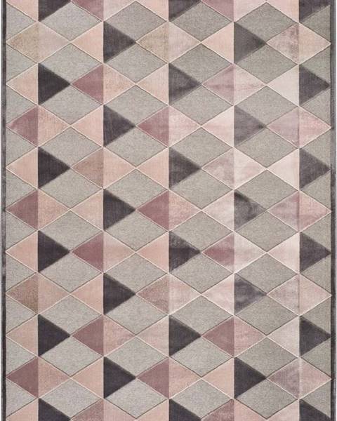 Universal Šedo-růžový koberec Universal Farashe Triangle, 160 x 230 cm
