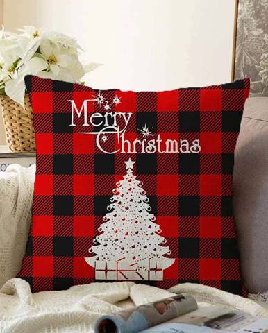 Vánoční žinylkový povlak na polštář Minimalist Cushion Covers Christmas Tartan, 55 x 55 cm