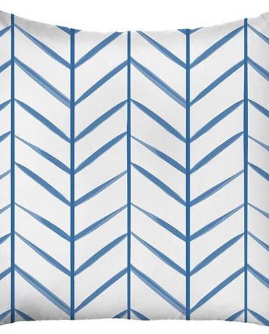 Modro-bílý povlak na polštář Mike & Co. NEW YORK Geometric, 43 x 43 cm